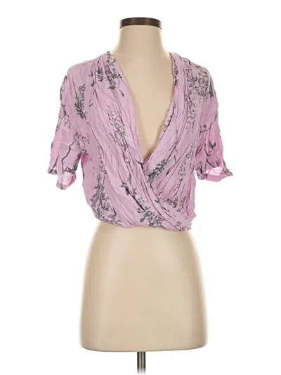 Pre-owned Leith Short Sleeve Blouse In Pink
