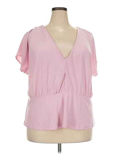 Pre-owned Leith Short Sleeve Blouse In Pink