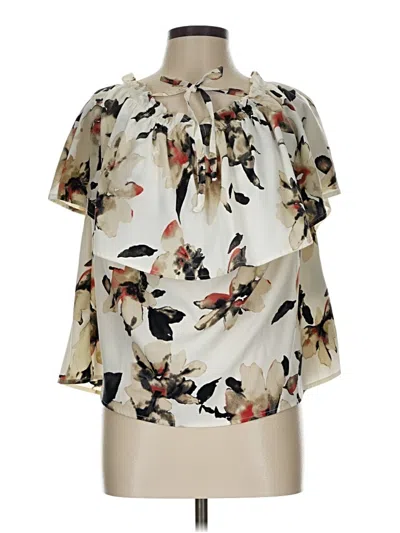 Pre-owned Leith Short Sleeve Blouse In White