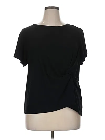 Pre-owned Leith Short Sleeve Top Black Crew Neck Tops