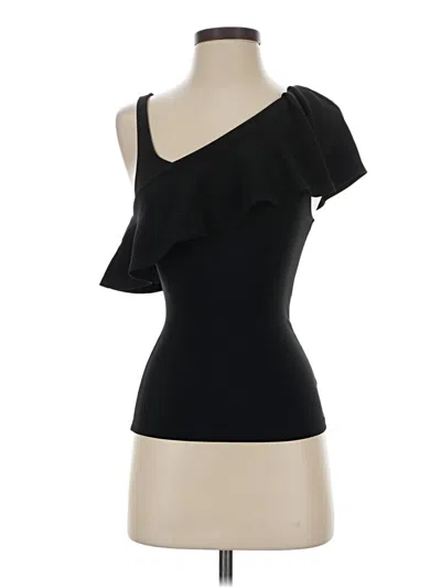 Pre-owned Leith Short Sleeve Top Black One Shoulder Neckline Tops