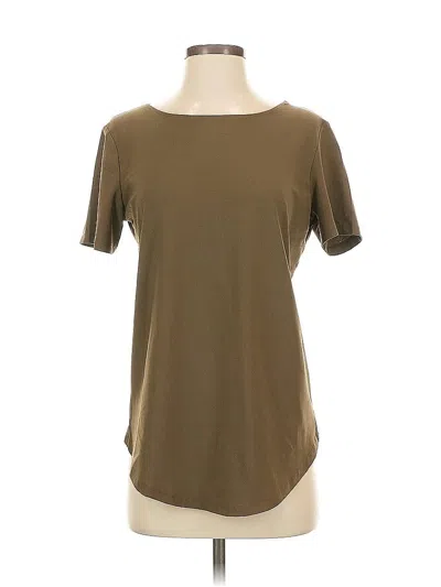 Pre-owned Leith Short Sleeve Top Brown Scoop Neck Tops