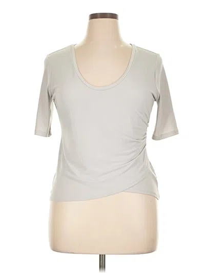 Pre-owned Leith Short Sleeve Top Gray Scoop Neck Tops
