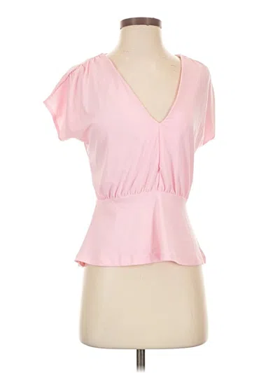 Pre-owned Leith Short Sleeve Top Pink Sweetheart Neckline Tops
