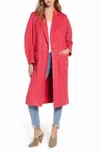 Leith Single Button Belted Salmon Barbiecoro Oversized Jacket In Pink In Pink
