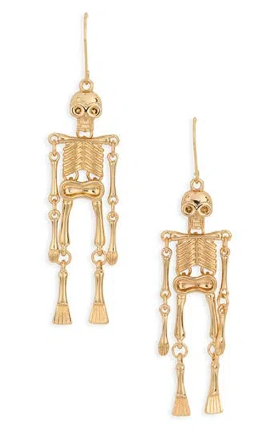 Leith Skeleton Drop Earrings In Gold