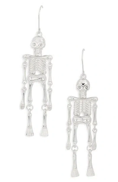 Leith Skeleton Drop Earrings In Metallic