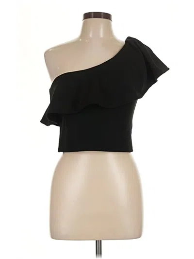 Pre-owned Leith Sleeveless Top Black One Shoulder Neckline Tops