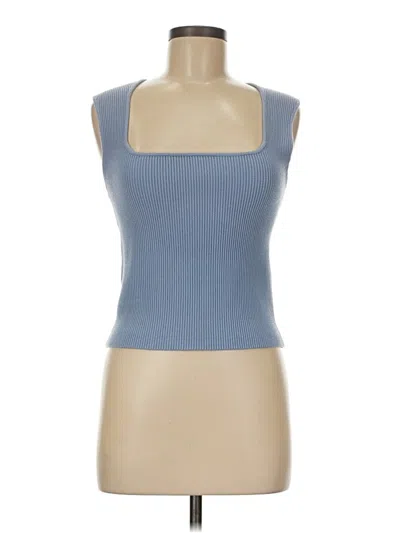 Pre-owned Leith Sleeveless Top Blue Square Neckline Tops
