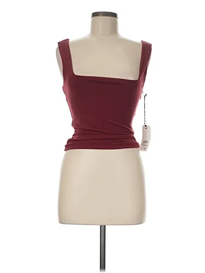 Pre-owned Leith Sleeveless Top Burgundy Strapless Neckline Tops