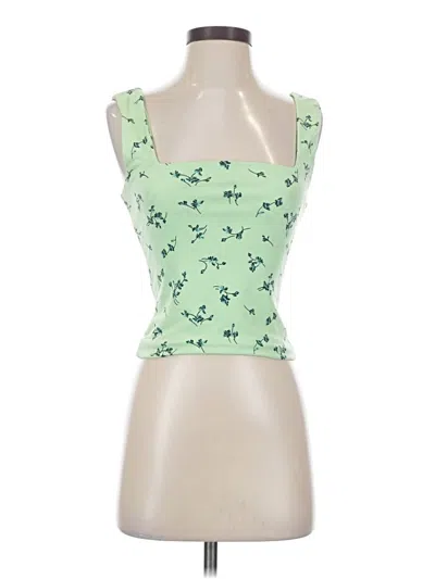 Pre-owned Leith Sleeveless Top Green Sweetheart Neckline Tops