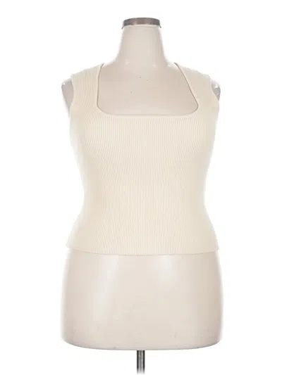 Pre-owned Leith Sleeveless Top Ivory Halter Neckline Tops
