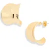 Leith Smooth Curve Hoop Earrings In Gold