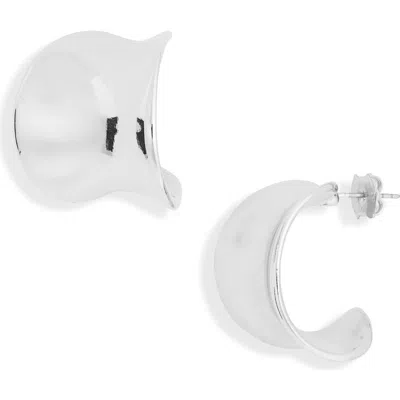Leith Smooth Curve Hoop Earrings In Silver