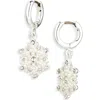 Leith Snowflake Huggie Drop Earrings In Metallic