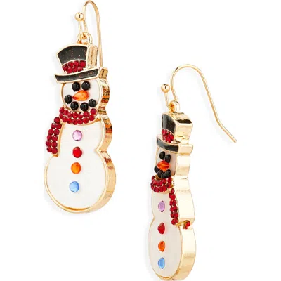 Leith Snowman Drop Earrings In Brown
