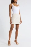Leith Split Front Miniskirt In White