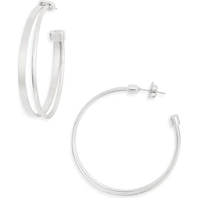 Leith Split Hoop Earrings In Metallic