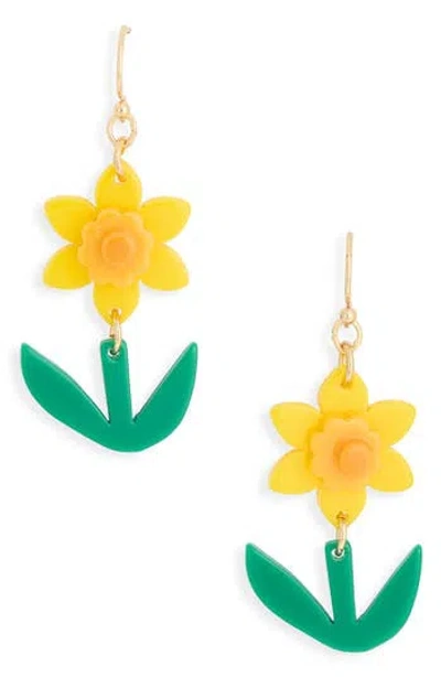 Leith Spring Daffodil Drop Earrings In Pink
