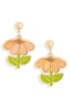 Leith Spring Daisy Drop Earrings In White