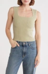 Leith Square Neck Sweater Tank In Brown
