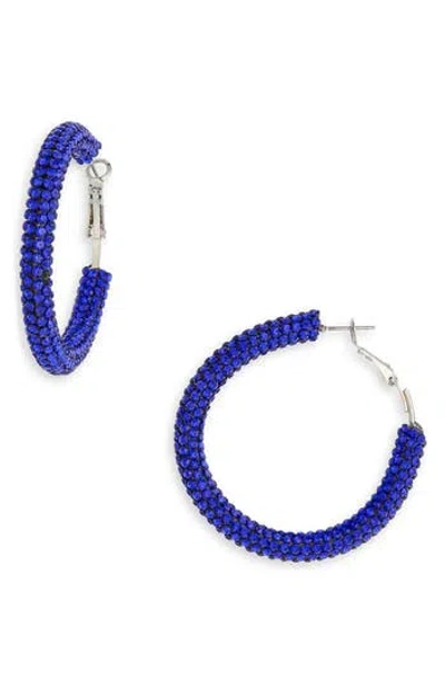 Leith Stone Hoop Earrings In Blue