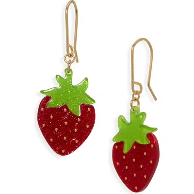 Leith Strawberry Drop Earrings In Red