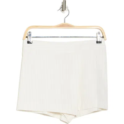 Leith Suiting Mini Skort In Ivory- Grey Chia Pinstripe