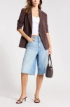 Leith Tailored Double Breasted Blazer In Brown