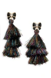 Leith Tassel Linear Earrings In Multi