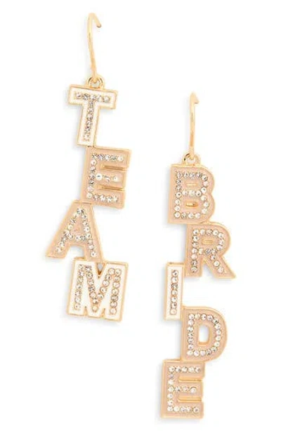 Leith Team Bride Crystal Drop Earrings
