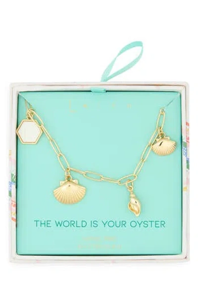 Leith The World Is Your Oyster Sealife Shell Charm Necklace In Pattern