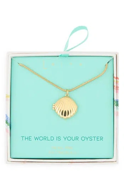 Leith The World Is Your Oyster Shell Locket Necklace In Pattern