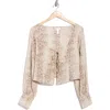 Leith Tie Front Crepe Long Sleeve Top