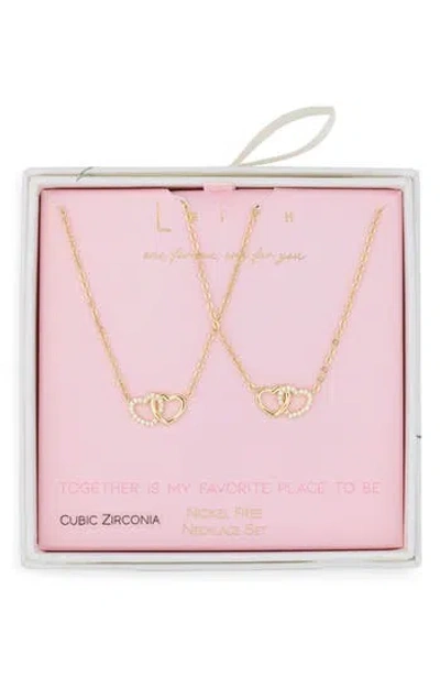 Leith Together Is My Favorite Place To Be Set Of 2 Infinity Heart Necklaces In Gold
