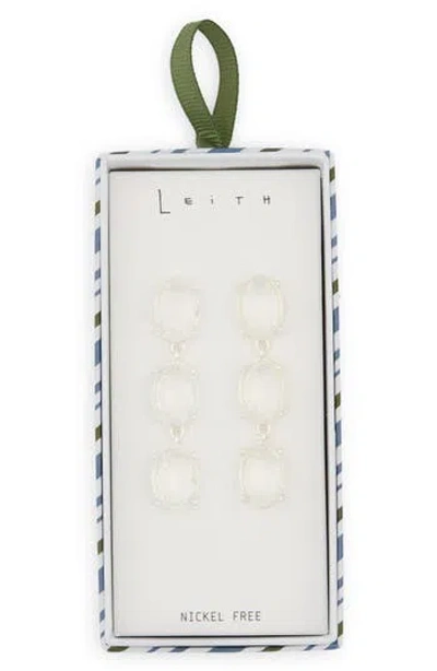 Leith Triple Drop Earrings In White