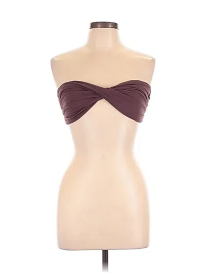 Pre-owned Leith Tube Top Brown Strapless Neckline Tops