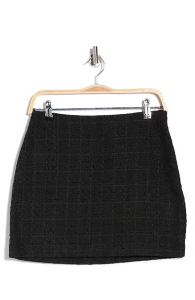 Leith Tweed Flared Miniskirt In Black