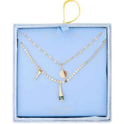 Leith Two Row Caviar & Bubbles Pendant Necklace In Gold