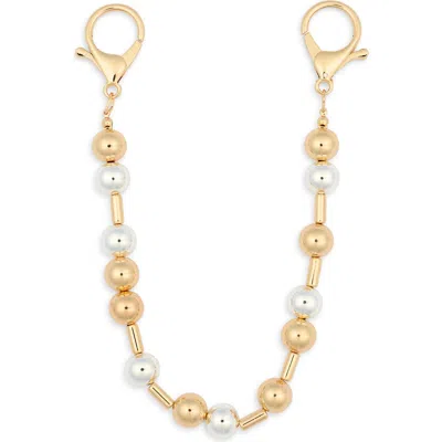 Leith Two Tone Bead Chain Bag Chain In Gold
