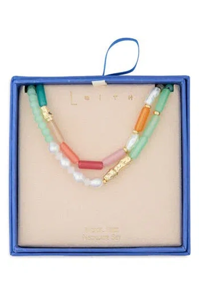 Leith Two-row Beaded Necklace In Multi