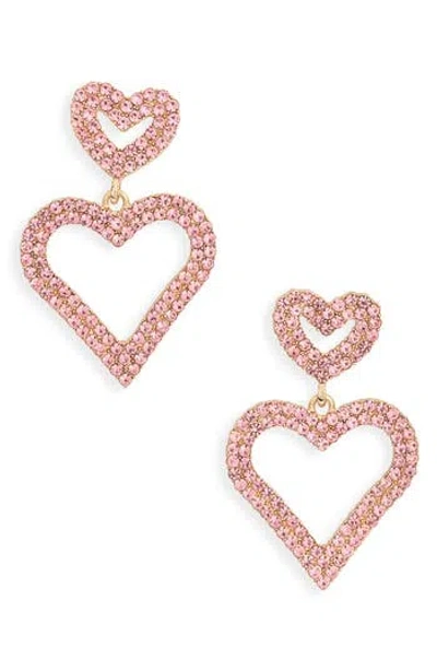 Leith Valentine's Day Heart Drop Earrings In Pink