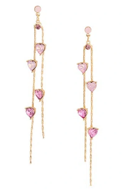 Leith Valentine's Day Heart Linear Drop Earrings In Multi