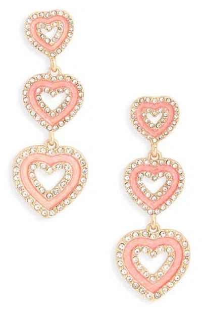 Leith Valentine's Day Heart Linear Earrings In Multi