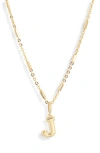 Leith Varsity Font Cubic Zirconia Initial Pendant Necklace In Gold