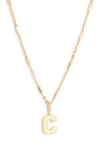 Leith Varsity Font Cubic Zirconia Initial Pendant Necklace In Gold