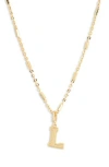 Leith Varsity Font Cubic Zirconia Initial Pendant Necklace In Gold