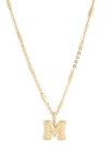 Leith Varsity Font Cubic Zirconia Initial Pendant Necklace In Gold