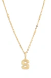 Leith Varsity Font Cubic Zirconia Initial Pendant Necklace In Gold