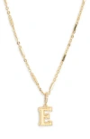 Leith Varsity Font Cubic Zirconia Initial Pendant Necklace In Gold